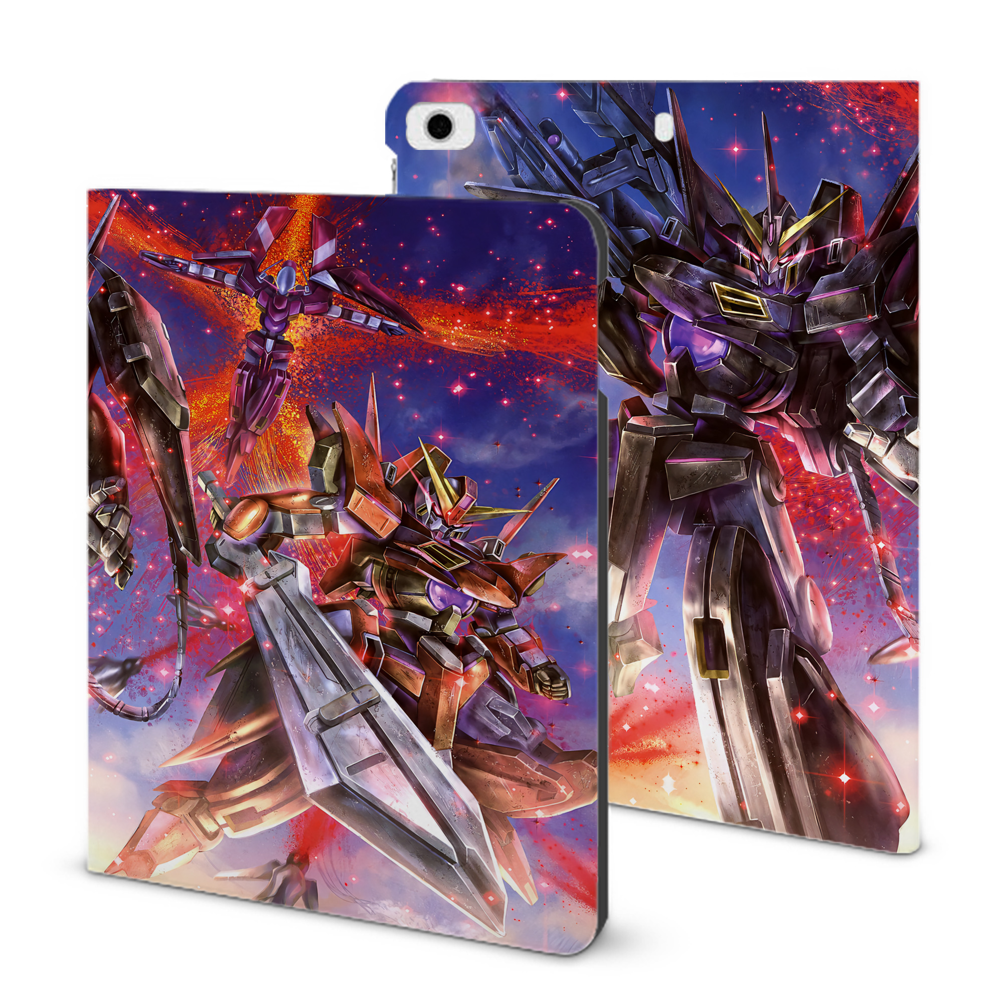 （画像用） 機動戦士ガンダム Mobile Suit Gundam IPad ケース ブック型 PUレザー TPU 耐衝撃 軽量 薄型 ペン収納なし 全面保護 IPad 各モデル対応
